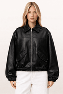 Jaqueta Feminina de Couro Bomber