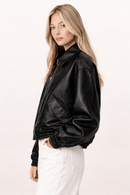 Jaqueta Feminina de Couro Bomber