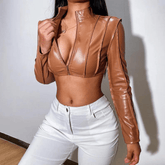 Jaqueta Feminina de Couro Brianna