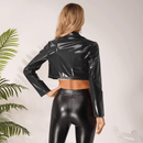 Jaqueta Feminina de Couro Brilhante
