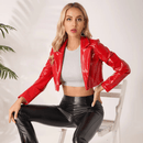 Jaqueta Feminina de Couro Brilhante