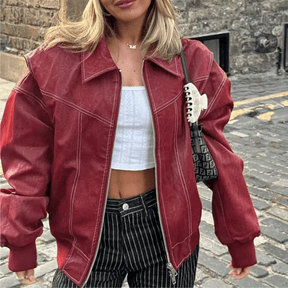 Jaqueta Feminina de Couro Camille