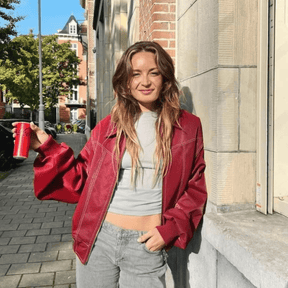 Jaqueta Feminina de Couro Camille