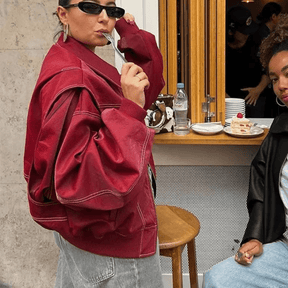 Jaqueta Feminina de Couro Camille