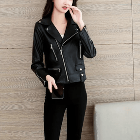 Jaqueta Feminina de Couro Carly