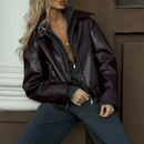 Jaqueta Feminina de Couro Casual Beauty