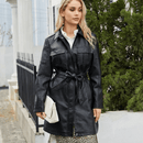 Jaqueta de Couro Feminina Kabani Comprida Lauren