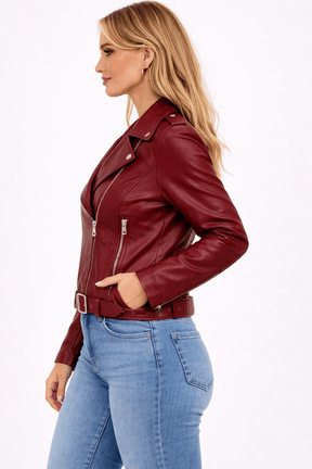 Jaqueta Feminina de Couro Crimson