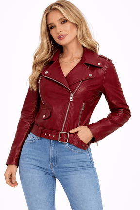 Jaqueta Feminina de Couro Crimson