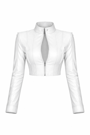 Jaqueta Feminina de Couro Curta Lady