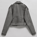 Jaqueta Feminina de Couro Curta Streetwear