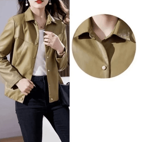 Jaqueta Feminina de Couro Donna Vintage