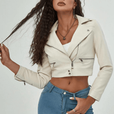 Jaqueta Feminina de Couro Fashion