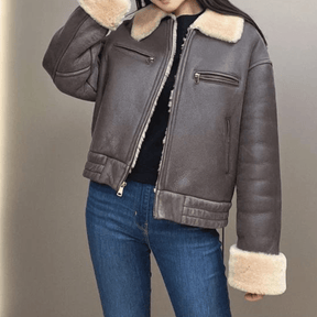 Jaqueta Feminina de Couro Forrada