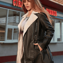Jaqueta Feminina de Couro Forrada Vintage