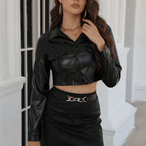 Jaqueta Feminina de Couro Luxury