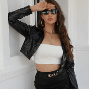 Jaqueta Feminina de Couro Luxury