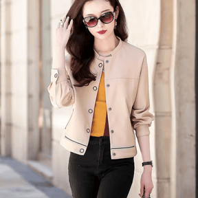 Jaqueta Feminina de Couro Outwear Slim