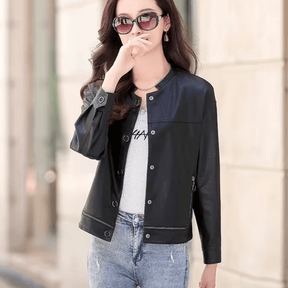 Jaqueta Feminina de Couro Outwear Slim