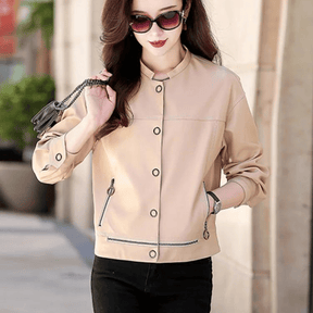Jaqueta Feminina de Couro Outwear Slim