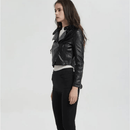 Jaqueta Feminina de Couro Preta Slim