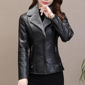Jaqueta Feminina de Couro Slim