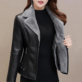 Jaqueta Feminina de Couro Slim