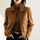 Jaqueta Feminina de Couro Slim Fit