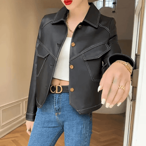 Jaqueta Feminina de Couro Slim Suzy