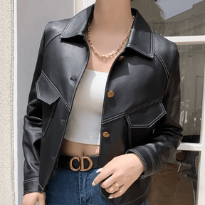 Jaqueta Feminina de Couro Slim Suzy