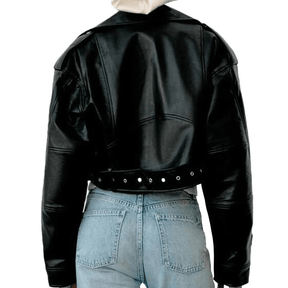 Jaqueta Feminina de Couro Slim Trendy