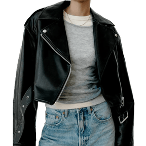 Jaqueta Feminina de Couro Slim Trendy