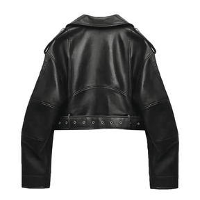 Jaqueta Feminina de Couro Slim Trendy