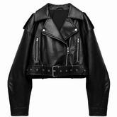 Jaqueta Feminina de Couro Slim Trendy