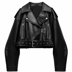 Jaqueta Feminina de Couro Slim Trendy