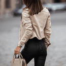 Jaqueta Feminina de Couro Streetwear