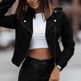 Jaqueta Feminina de Couro Streetwear