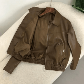 Jaqueta Feminina de Couro Vintage Eloise