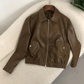 Jaqueta Feminina de Couro Vintage Eloise