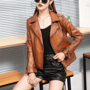 Jaqueta Feminina de Couro Vintage Gracie