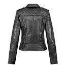 Jaqueta Feminina de Couro Zíper Outwear
