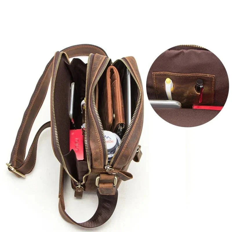 Mochila em Couro Genuino - Contacts Premium