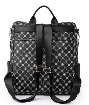 Mochila Feminina Xadrez em Couro Genuino - Levian Premium