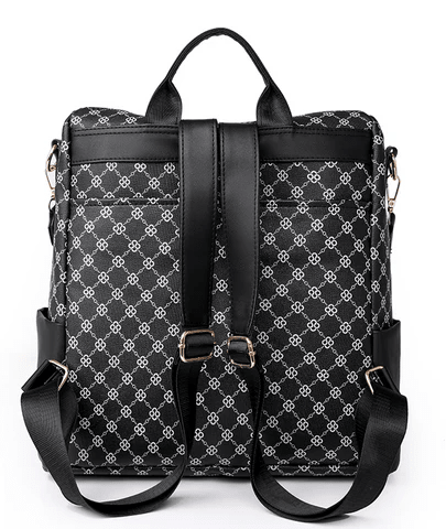 Mochila Feminina Xadrez em Couro Genuino - Levian Premium