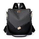 Mochila Feminina Xadrez em Couro Genuino - Levian Premium