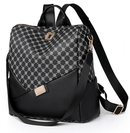 Mochila Feminina Xadrez em Couro Genuino - Levian Premium