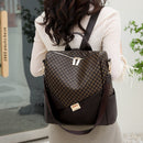 Mochila Feminina Xadrez em Couro Genuino - Levian Premium