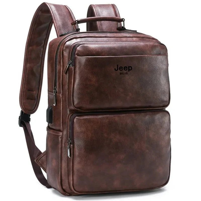 Mochila Jeep em Couro Genuino - Buluo Premium