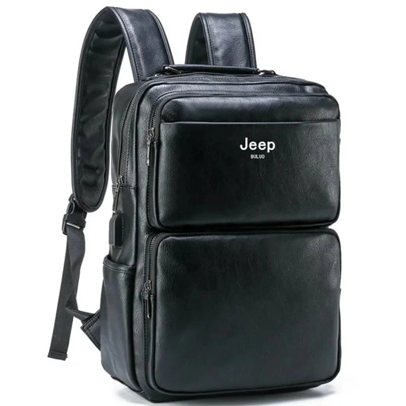 Mochila Jeep em Couro Genuino - Buluo Premium