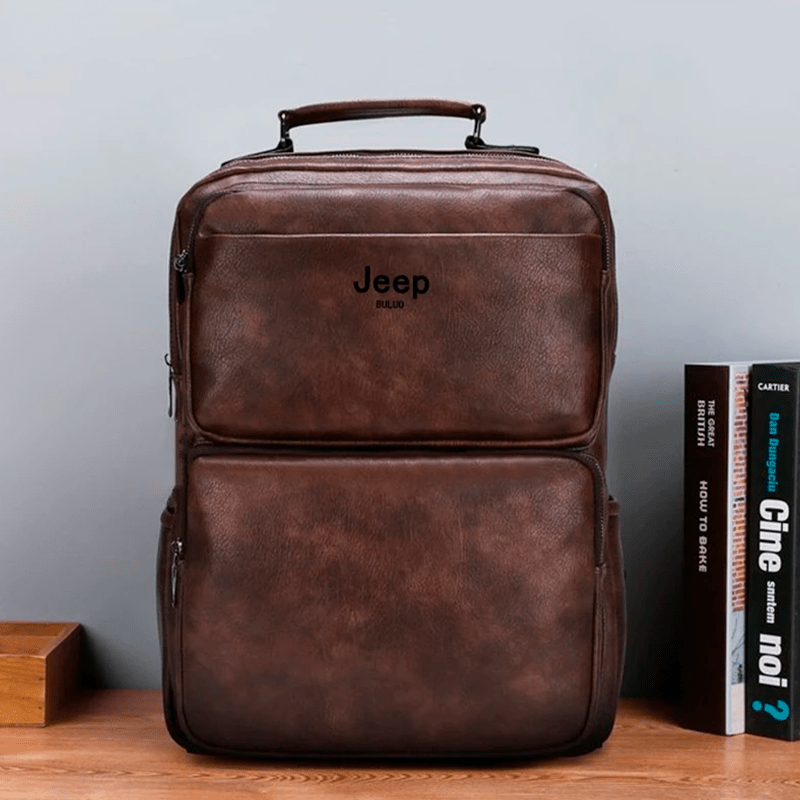 Mochila Jeep em Couro Genuino - Buluo Premium